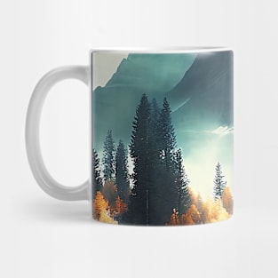 Misty Mountain with Colorful Autumn Trees Mug